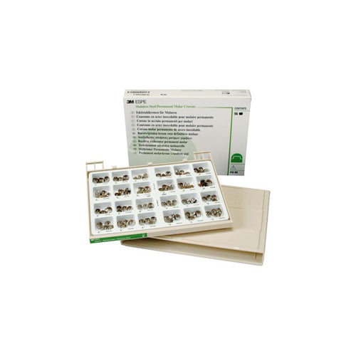 3M ESPE PO96 Ion Nichro Stainless Steel Permanent Molar Crown Kit Assorted 96/Pk 3M ESPE PO96 Ion Nichro Stainless Steel Permanent Molar Crown Kit Assorted 96/Pk